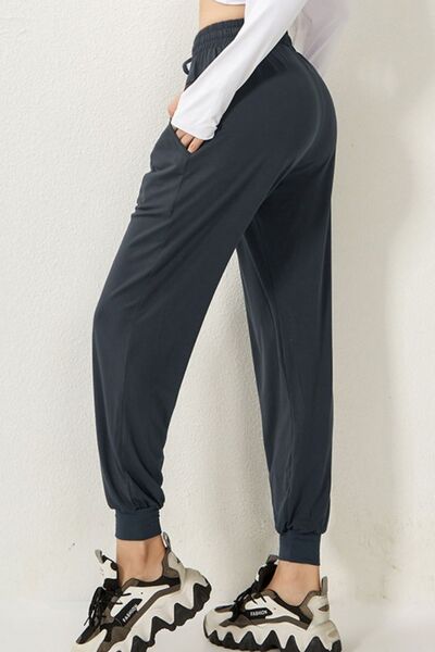 Drawstring High Waist Joggers