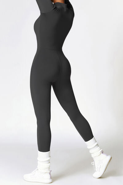 GlamFit Zip Up Long Sleeve Slimming Jumpsuit