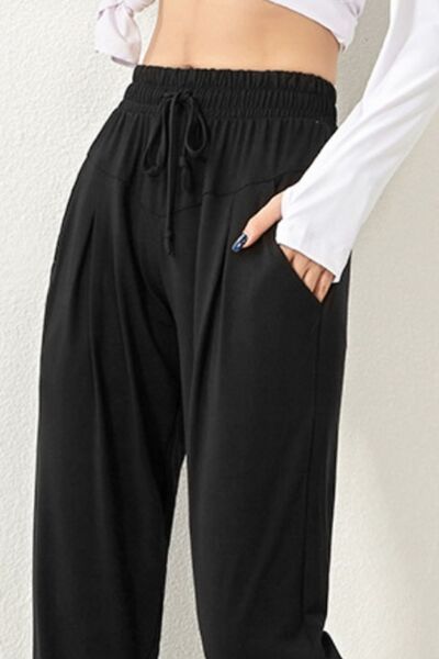 Drawstring High Waist Joggers