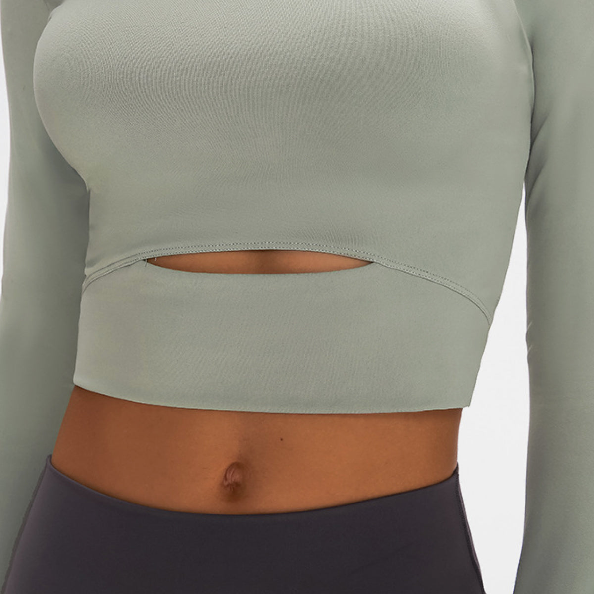 Long Sleeve Cut Out Cropped Top