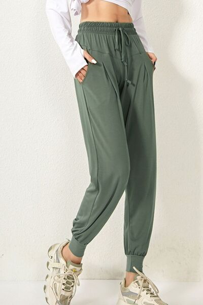 Drawstring High Waist Joggers