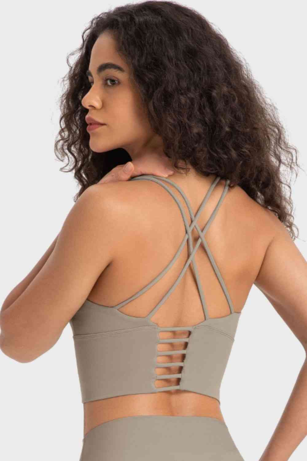 Crisscross Back Ladder Detail Sports Bra