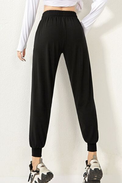 Drawstring High Waist Joggers