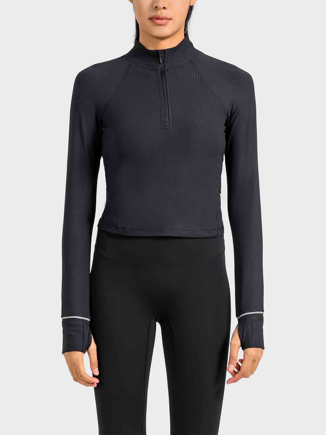 Mock Neck Half Zip Long Sleeve Sport Top