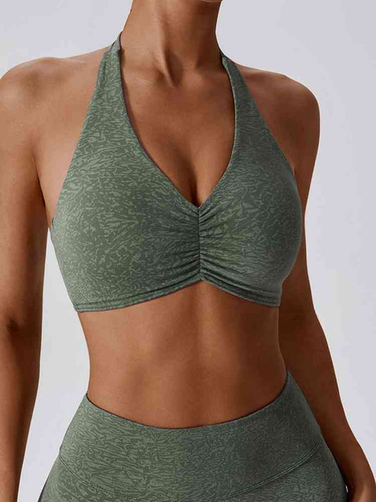 Halter Neck Sleeveless Sports Bra