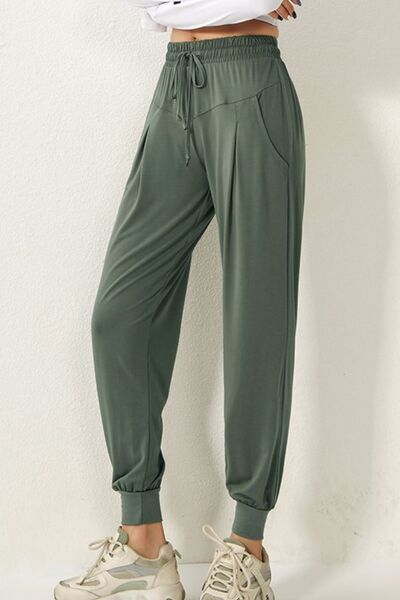 Drawstring High Waist Joggers