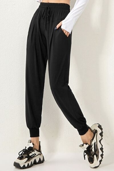 Drawstring High Waist Joggers