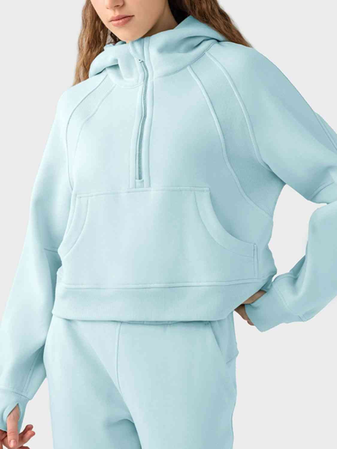 Half-Zip Long Sleeve Sports Hoodie